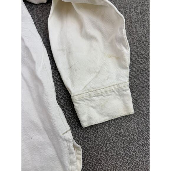 Lee x H&M Men’s Ecru Denim Chore Shirt Jacket Size M Workwear Overshirt Pockets - Picture 14 of 16
